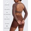 imageAoxjox Workout Long Sleeve Crop Tops for Women Clarissa Backless Gym Cropped T Shirt TopFudge Coffee