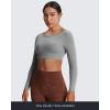 imageAoxjox Workout Long Sleeve Crop Tops for Women Clarissa Backless Gym Cropped T Shirt TopGrey