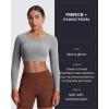 imageAoxjox Workout Long Sleeve Crop Tops for Women Clarissa Backless Gym Cropped T Shirt TopGrey