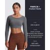 imageAoxjox Workout Long Sleeve Crop Tops for Women Clarissa Backless Gym Cropped T Shirt TopIron Grey