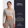 imageAoxjox Workout Long Sleeve Crop Tops for Women Clarissa Backless Gym Cropped T Shirt TopMink