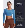 imageAoxjox Workout Long Sleeve Crop Tops for Women Clarissa Backless Gym Cropped T Shirt TopMykonos Blue