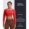 imageAoxjox Workout Long Sleeve Crop Tops for Women Clarissa Backless Gym Cropped T Shirt TopRacing Red