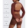 imageAoxjox Workout Long Sleeve Crop Tops for Women Clarissa Backless Gym Cropped T Shirt TopRum Raisin