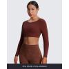 imageAoxjox Workout Long Sleeve Crop Tops for Women Clarissa Backless Gym Cropped T Shirt TopRum Raisin