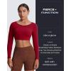 imageAoxjox Workout Long Sleeve Crop Tops for Women Clarissa Backless Gym Cropped T Shirt TopRumba Red