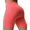 imageAoxjox Luna Workout Biker Shorts for Women Tummy Control High Waisted Exercise Athletic Gym Running Yoga Short 6quotSpiced Coral
