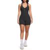 imageAoxjox Twist Front and Back Workout Lola Romper for Women  HighWaist One Piece Scrunch Gym Yoga Sports JumpsuitBlack Run Large  Choose One Size Down