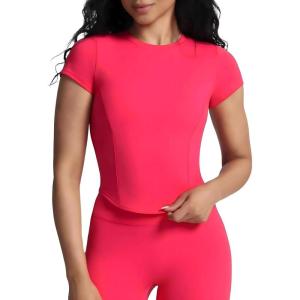 imageAoxjox Womens Short Sleeve TShirts GEO Baby Tee Workout Gym Yoga Crop TopLove Potion