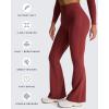 image:imageAoxjox Flare Leggings for Women Metamorph MidRise Hidden Scrunch Butt Lifting Wide Leg Yoga Pants 303234Burgundy