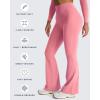 image:imageAoxjox Flare Leggings for Women Metamorph MidRise Hidden Scrunch Butt Lifting Wide Leg Yoga Pants 303234Rose Clay