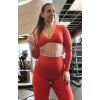 image:imageAoxjox High Waisted Workout Metamorph Breeze Leggings for Women Tummy Control Buttery Soft Yoga Pants 242628Racing Red