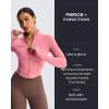 image:imageAoxjox Womens Geo Full Zip Velura Jacket Workout Buttery Soft PlushFlex Long Sleeve Thumbhole with Pocket CardiganRose Clay