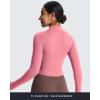 image:imageAoxjox Womens Geo Full Zip Velura Jacket Workout Buttery Soft PlushFlex Long Sleeve Thumbhole with Pocket CardiganRose Clay