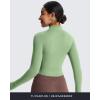 image:imageAoxjox Womens Geo Full Zip Velura Jacket Workout Buttery Soft PlushFlex Long Sleeve Thumbhole with Pocket CardiganSage Drift