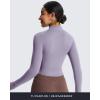image:imageAoxjox Womens Geo Full Zip Velura Jacket Workout Buttery Soft PlushFlex Long Sleeve Thumbhole with Pocket CardiganSoft Amethyst