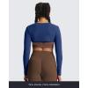 image:imageAoxjox Womens Long Sleeve Open Front Lexi Lined Bolero Shrug Crop Top CardiganBellwether Blue