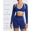 image:imageAoxjox Womens Long Sleeve Open Front Lexi Lined Bolero Shrug Crop Top CardiganBellwether BlueAiry Blue