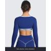 image:imageAoxjox Womens Long Sleeve Open Front Lexi Lined Bolero Shrug Crop Top CardiganBellwether BlueAiry Blue