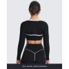 image:imageAoxjox Womens Long Sleeve Open Front Lexi Lined Bolero Shrug Crop Top CardiganBlack and White