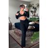 image:imageAoxjox Womens Long Sleeve Open Front Lexi Lined Bolero Shrug Crop Top CardiganBlack and White