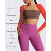 image:imageAoxjox Womens Long Sleeve Open Front Lexi Lined Bolero Shrug Crop Top CardiganFiery Coral