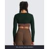 image:imageAoxjox Womens Long Sleeve Open Front Lexi Lined Bolero Shrug Crop Top CardiganForest Green Deep Depths Green
