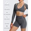 image:imageAoxjox Womens Long Sleeve Open Front Lexi Lined Bolero Shrug Crop Top CardiganIron GreyGrey
