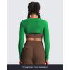 image:imageAoxjox Womens Long Sleeve Open Front Lexi Lined Bolero Shrug Crop Top CardiganJolly Green