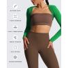 image:imageAoxjox Womens Long Sleeve Open Front Lexi Lined Bolero Shrug Crop Top CardiganJolly Green