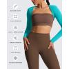 image:imageAoxjox Womens Long Sleeve Open Front Lexi Lined Bolero Shrug Crop Top CardiganLagoon Teal