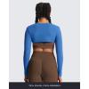image:imageAoxjox Womens Long Sleeve Open Front Lexi Lined Bolero Shrug Crop Top CardiganMotion Blue