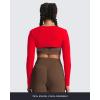 image:imageAoxjox Womens Long Sleeve Open Front Lexi Lined Bolero Shrug Crop Top CardiganRacing Red