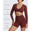 image:imageAoxjox Womens Long Sleeve Open Front Lexi Lined Bolero Shrug Crop Top CardiganRum RaisinMulch