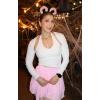image:imageAoxjox Womens Long Sleeve Open Front Lexi Lined Bolero Shrug Crop Top CardiganWhite