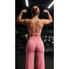 image:imageAoxjox Womens Velura Straight Leg Yoga Pants Buttery Soft PlushFlex MidWaist WideLeg for Workout amp Casual LeggingsRose Clay