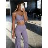 image:imageAoxjox Womens Velura Straight Leg Yoga Pants Buttery Soft PlushFlex MidWaist WideLeg for Workout amp Casual LeggingsSoft Amethyst