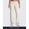 image:imageAoxjox Womens Workout Athlenza Fold Over Waist Straight Leg Bottoms Lumastretch Gym Yoga Pants 313335Vanilla Beige