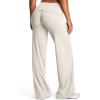 image:imageAoxjox Womens Workout Athlenza Fold Over Waist Straight Leg Bottoms Lumastretch Gym Yoga Pants 313335Vanilla Beige