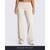 image:imageAoxjox Womens Workout Athlenza Fold Over Waist Straight Leg Bottoms Lumastretch Gym Yoga Pants 313335Vanilla Beige