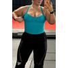 image:imageAoxjox Womens Workout Sleeveless Lola Longline Tank Fitness Training Gym Yoga Crop TanksLagoon Teal