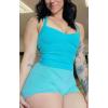 image:imageAoxjox Womens Workout Sleeveless Lola Longline Tank Fitness Training Gym Yoga Crop TanksLagoon Teal