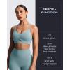 image:imageAoxjox Womens Workout Sports Bras Cross Back Fitness Athletic Velura Ruched Bra PlushFlex Yoga Crop TankCloud Steel Blue