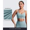 image:imageAoxjox Womens Workout Sports Bras Cross Back Fitness Athletic Velura Ruched Bra PlushFlex Yoga Crop TankCloud Steel Blue
