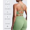 image:imageAoxjox Womens Workout Sports Bras Cross Back Fitness Athletic Velura Ruched Bra PlushFlex Yoga Crop TankSage Drift