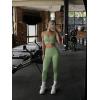 image:imageAoxjox Womens Workout Sports Bras Cross Back Fitness Athletic Velura Ruched Bra PlushFlex Yoga Crop TankSage Drift