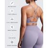 image:imageAoxjox Womens Workout Sports Bras Cross Back Fitness Athletic Velura Ruched Bra PlushFlex Yoga Crop TankSoft Amethyst