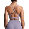 image:imageAoxjox Womens Workout Sports Bras Cross Back Fitness Athletic Velura Ruched Bra PlushFlex Yoga Crop TankSoft Amethyst