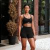 image:imageAoxjox Womens Workout Velura Biker Shorts High Waisted Hidden Scrunch PlushFlex Athletic Yoga Short 6Black