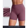 image:imageAoxjox Womens Workout Velura Biker Shorts High Waisted Hidden Scrunch PlushFlex Athletic Yoga Short 6Mauve Berry